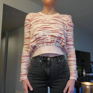 Free People women's pink zebra print sweatshirt small